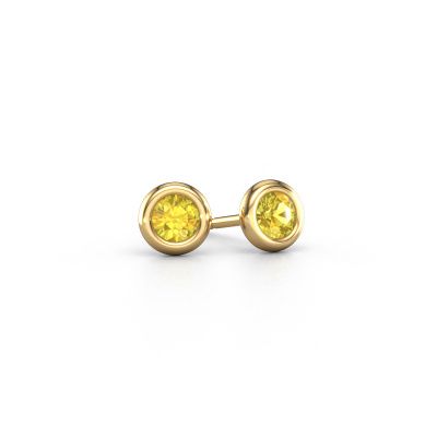 Clous d'oreilles Lieke RND 585 or jaune saphir jaune 4 mm