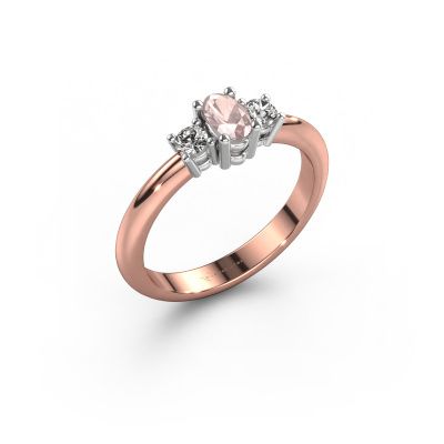 Engagement ring Karie 585 rose gold morganite champagne 5x3 mm