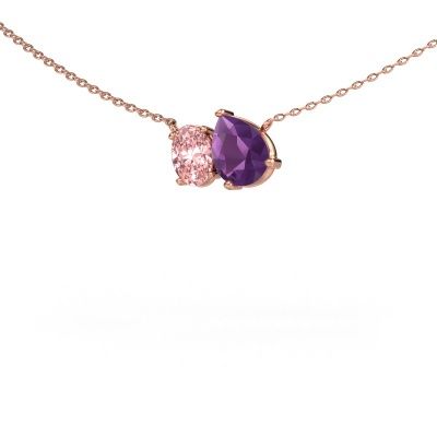 Anhänger Toi et Moi PER OVL 585 Roségold Amethyst 8x6 mm