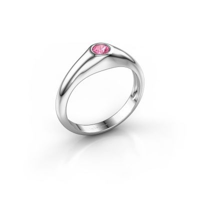 Pinky Ring Thorben 950 Platin Pink Saphir 4 mm