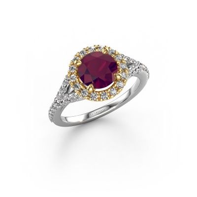 Engagement ring Kimber RND 585 white gold rhodolite 7 mm