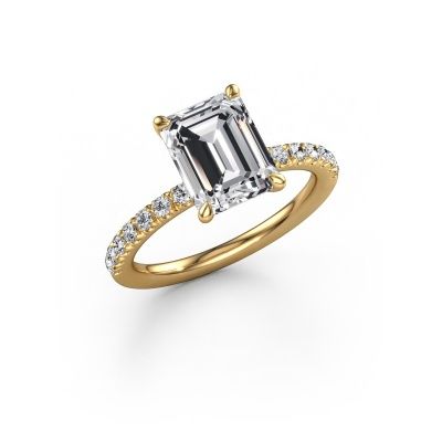 Engagement ring Crystal EME 2 585 gold lab grown diamond 2.50 crt