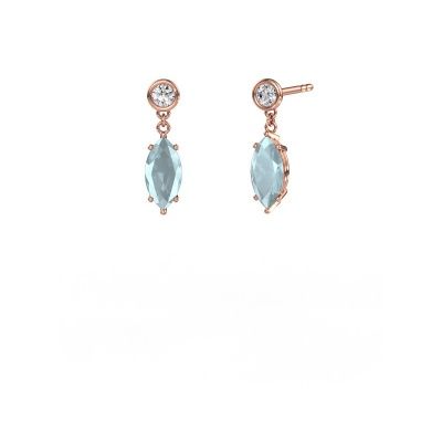 Ohrhänger Lacey MRQ 585 Roségold Aquamarin 10x5 mm