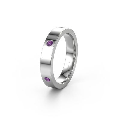 Wedding ring WH0104L14BP 585 white gold amethyst 2.2 mm ±0.16x0.08 in