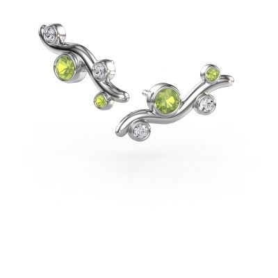 Ohrsteckers Jin 585 Weißgold Peridot 4 mm