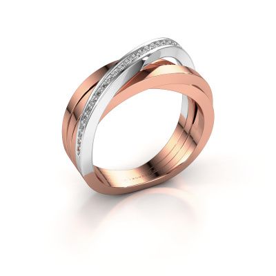 Ring Britt 585 rosé goud diamant 0.14 crt