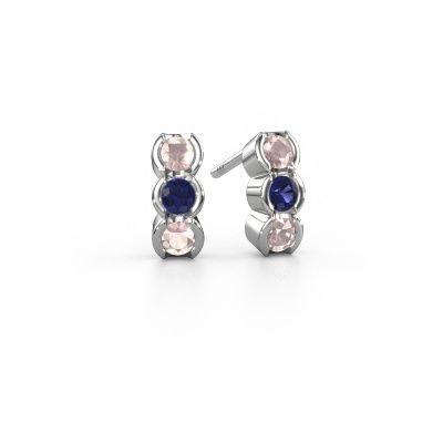 Earrings Lotte 585 white gold morganite champagne 3 mm