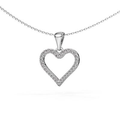 Pendentif Heart 8 585 or blanc diamant synthétique 0.264 crt