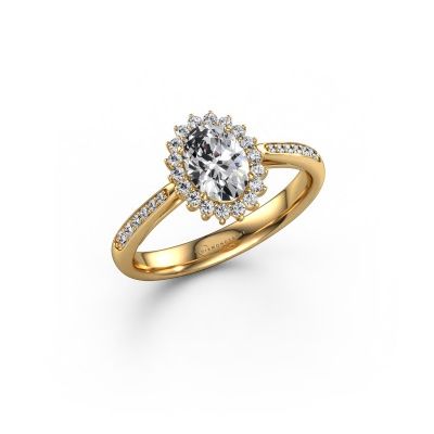 Bague de fiançailles Tilly ovl 2 585 or jaune diamant 0.70 crt