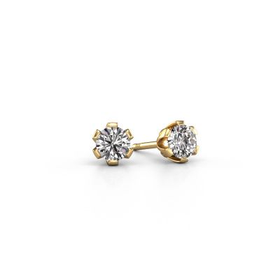 Clous d'oreilles Julia 585 or jaune diamant synthétique 0.25 crt