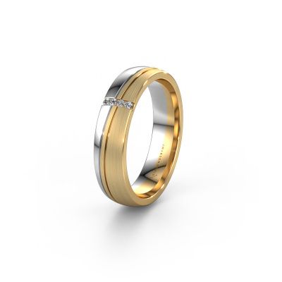 Huwelijksring WH0909L25X 585 goud zirkonia ±5x1.5 mm