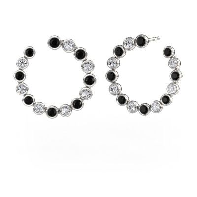 Hoop earrings Tosca 950 platinum black diamond 2.798 crt