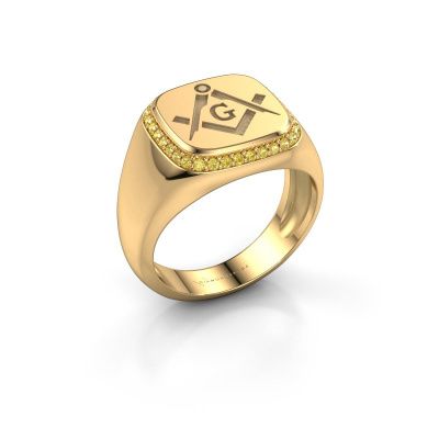 Heren ring Johan 585 goud gele saffier 1.2 mm