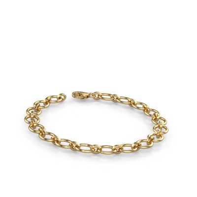 Platte schakel armband Oval link 4 10mm 585 goud
