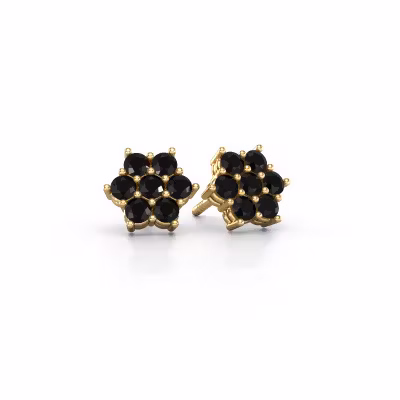 Stud earrings Bonita 585 gold black diamond 0.924 crt