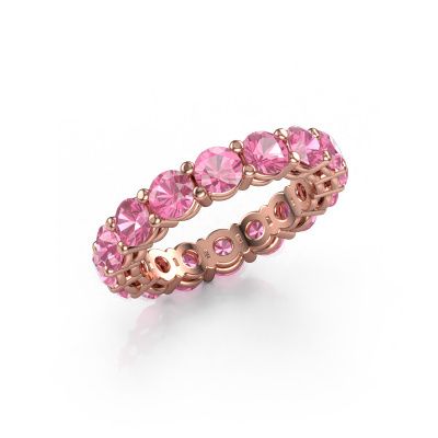 Stackable ring Michelle full 4.0 585 rose gold pink sapphire 4 mm