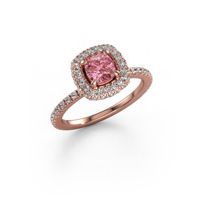 Engagement ring Talitha CUS 585 rose gold pink lab grown diamond 5 mm