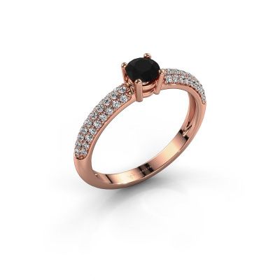 Ring Marjan 585 rosé goud zwarte diamant 0.722 crt