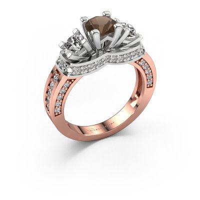 Engagement ring Phileine 585 rose gold smokey quartz 5 mm