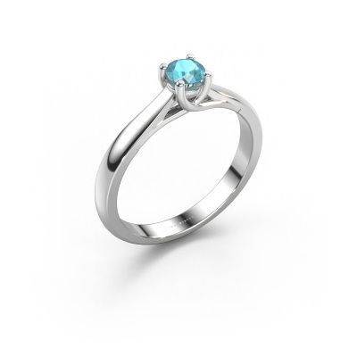 Engagement ring Mia 1 585 white gold blue topaz 4 mm