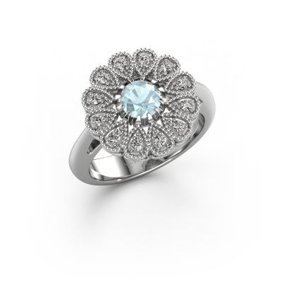 Engagement ring Kaat 950 platinum aquamarine 5 mm