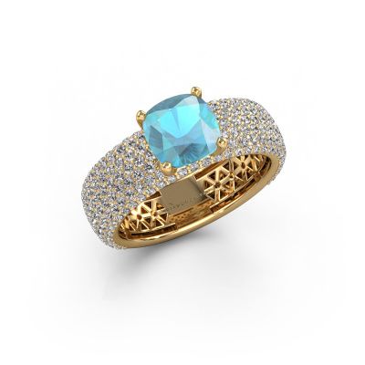Engagement ring Darcy 585 gold blue topaz 7 mm