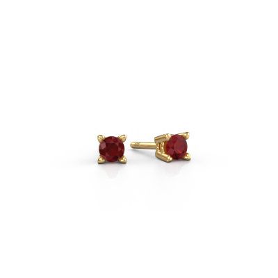 Clous d'oreilles Cather 585 or jaune rubis 4 mm