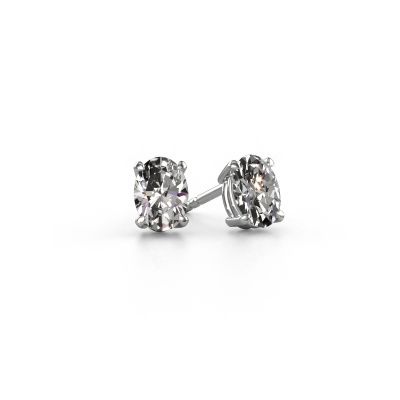 Clous d'oreilles Sam OVL 950 platine zircone 7x5 mm