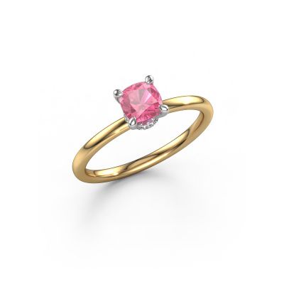 Engagement ring Crystal CUS 3 585 gold pink sapphire 5 mm