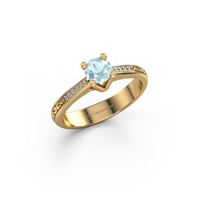 Engagement ring Mei 585 gold aquamarine 4.7 mm