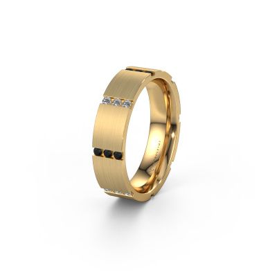 Wedding ring WH0135L15BM 585 gold black diamond ±0.20x0.08 in