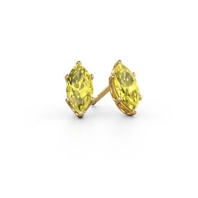 Stud earrings Sam MRQ 585 gold yellow lab grown diamond 10x5 mm