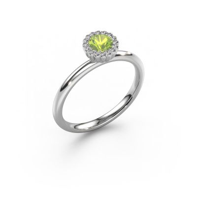 Verlobungsring Queen 950 Platin Peridot 4.2 mm