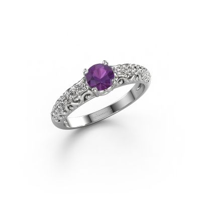 Engagement ring Mellie 950 platinum amethyst 5 mm