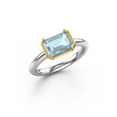 Engagement ring Tayler EME 585 white gold aquamarine 8x6 mm