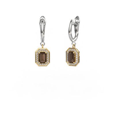 Pendants d'oreilles Dodie 1 585 or jaune quartz fumé 6x4 mm