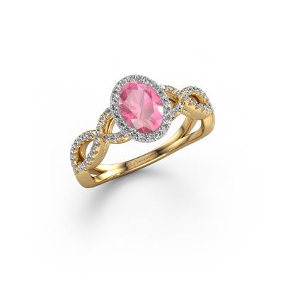 Engagement ring Dionne ovl 585 gold pink sapphire 7x5 mm
