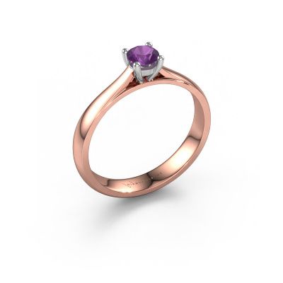 Engagement ring Sam 585 rose gold amethyst 4.2 mm