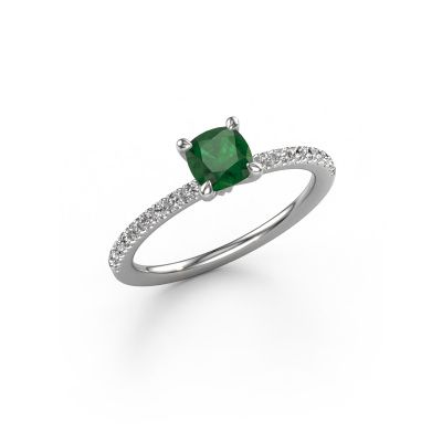 Engagement ring Crystal CUS 2 950 platinum emerald 5 mm