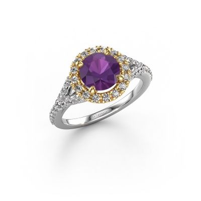 Verlobungsring Kimber RND 585 Weißgold Amethyst 7 mm
