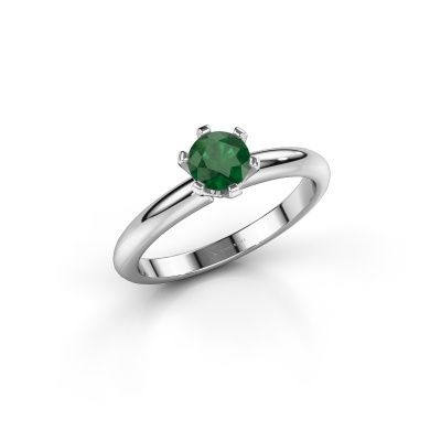 Engagement ring Tiffy 1 585 white gold emerald 5 mm