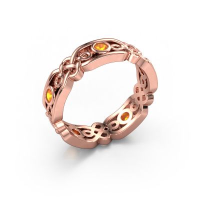 Ehering Rosa 585 Roségold Citrin ±5x2 mm