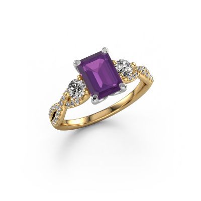 Verlobungsring Marilou EME 585 Gold Amethyst 8x6 mm