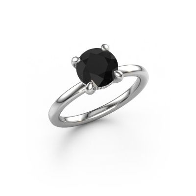 Engagement ring Simone RND 2 585 white gold black diamond 1.85 crt