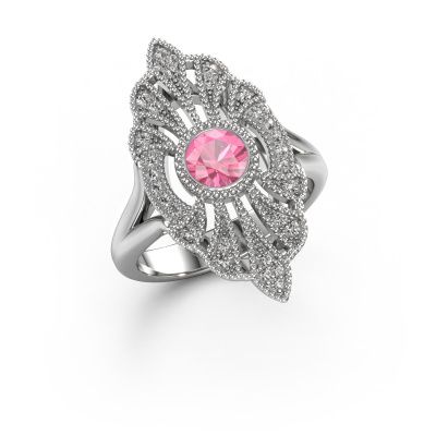 Verlobungsring Hanna 585 Weißgold Pink Saphir 5 mm