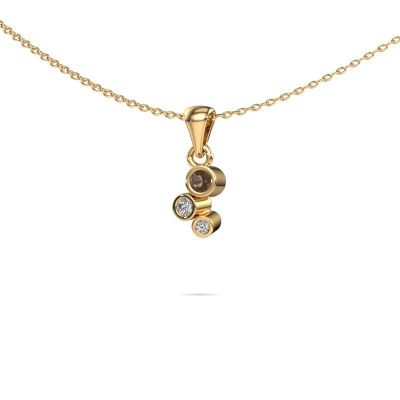 Pendant Tessa 585 gold smokey quartz 2.5 mm