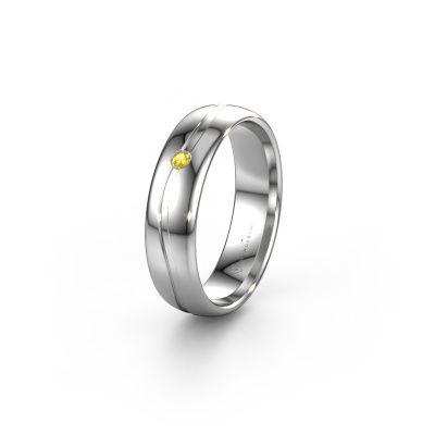 Wedding ring WH0905L35X 950 platinum yellow sapphire ±0.20x0.07 in