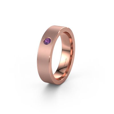Trouwring WH0101L15BM 585 rosé goud amethist ±5x2 mm