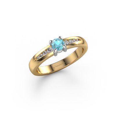 Engagement ring Zohra 585 gold blue topaz 4 mm