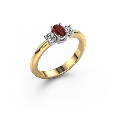 Engagement ring Karie 585 gold garnet 5x3 mm
